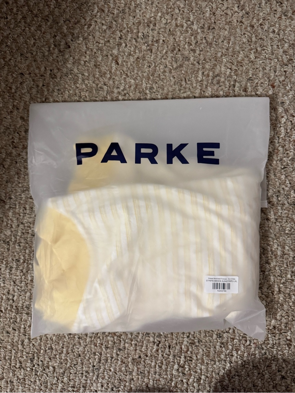 PARKE Striped Mockneck Pullover Sun Stripe L/XL